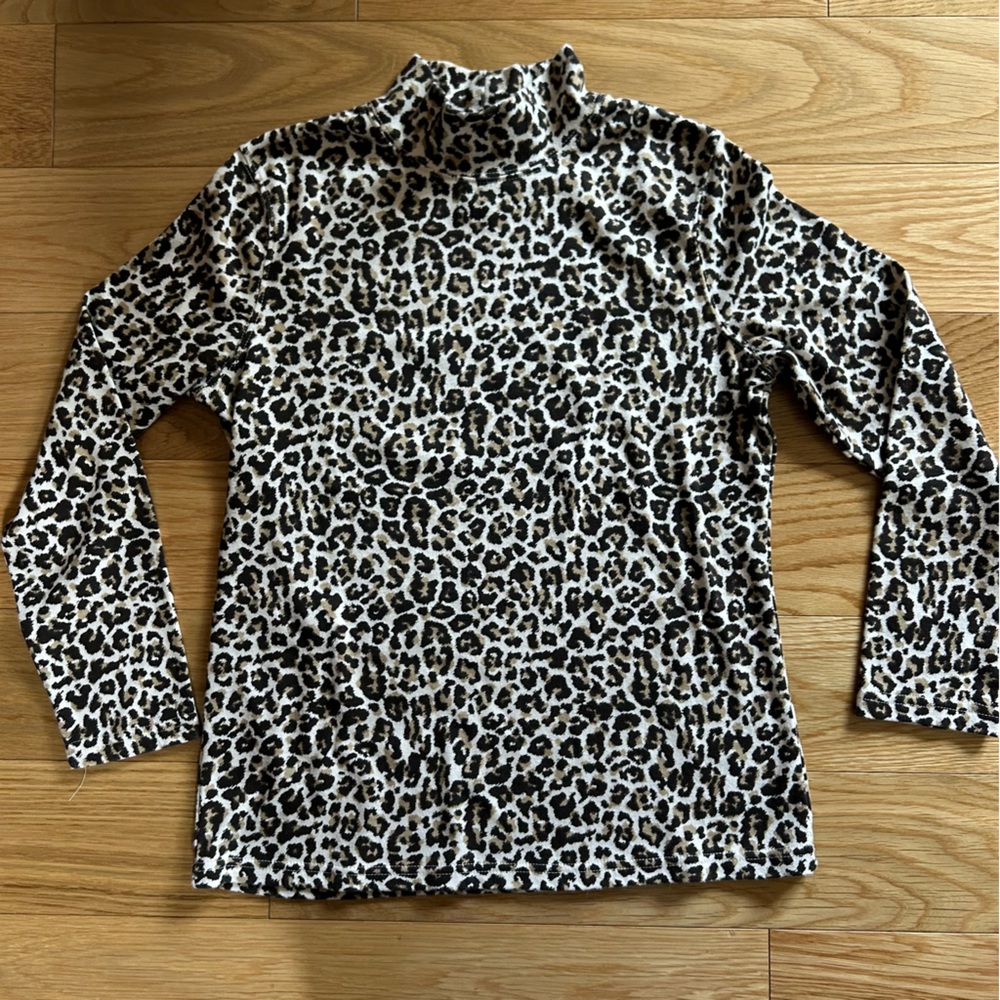 Karen Scott Petites Animal Print Turtleneck
